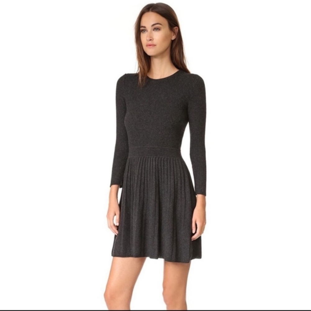 Joie Peronne Heather Charcoal Wool Cashmere Sweater Dress
